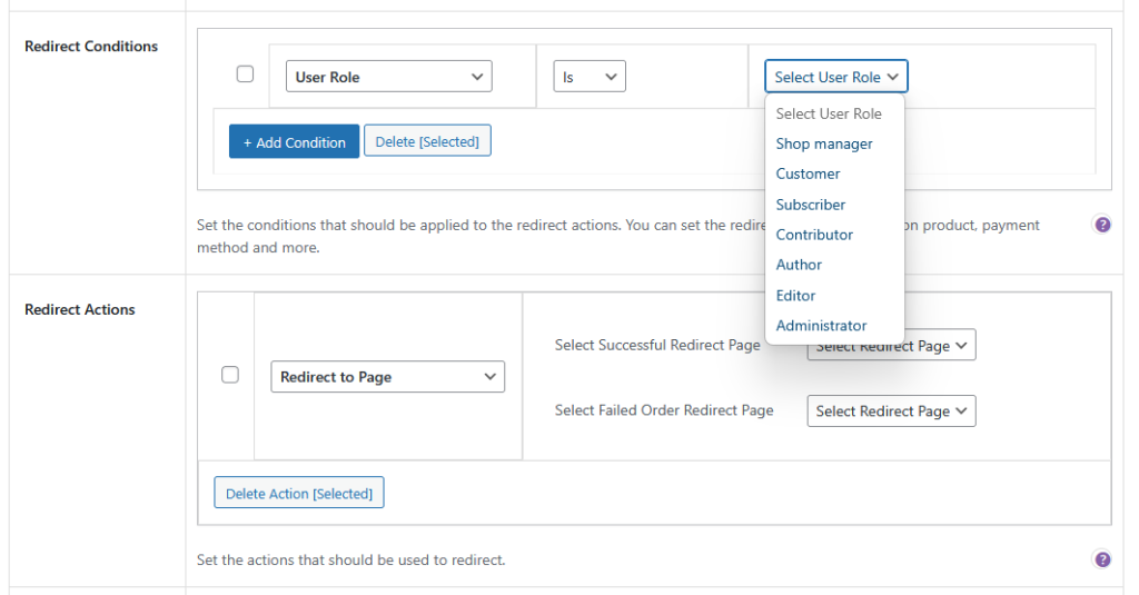 WRAC Create User Role Conditional Redirect – Knowledgebase
