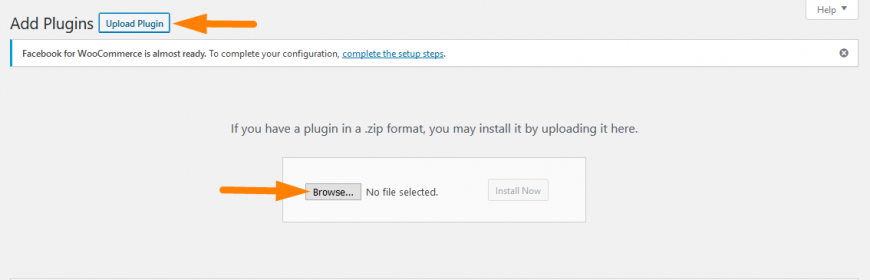 Uploading the downloaded plugin