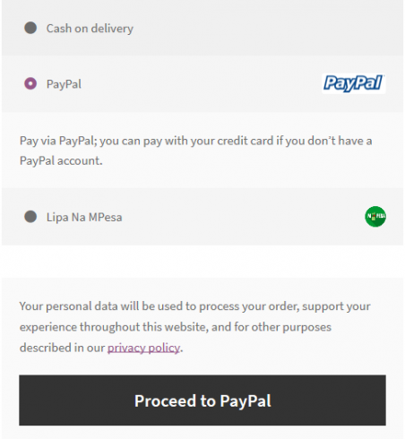 adding a PayPal icon in the Checkout