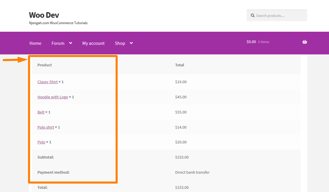 default of order pay page Add Product Image WooCommerce Checkout Page