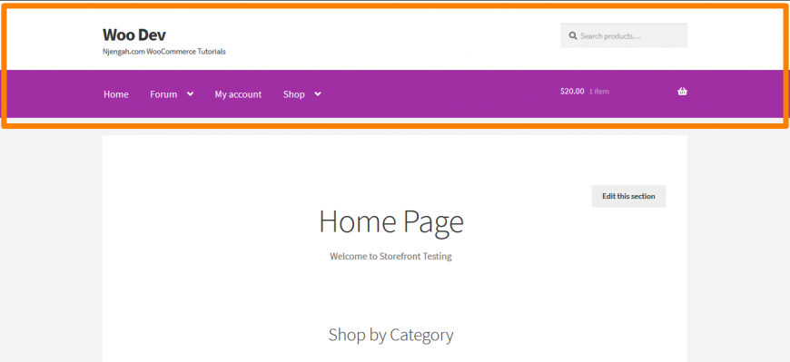 WooCommerce Storefront Adjust Height Of Header NJENGAH