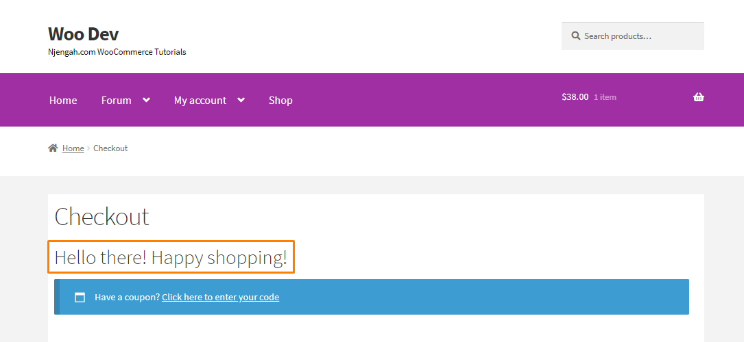 Add a custom section on the WooCommerce Checkout page