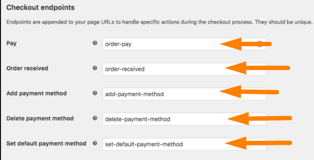checkout endpoints WooCommerce