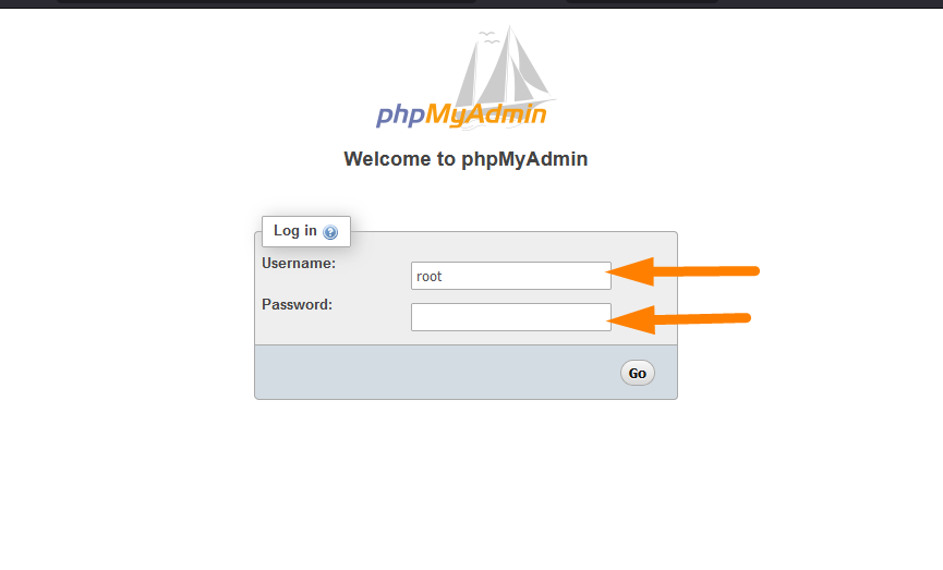 Access PhpMyAdmin Login Screen