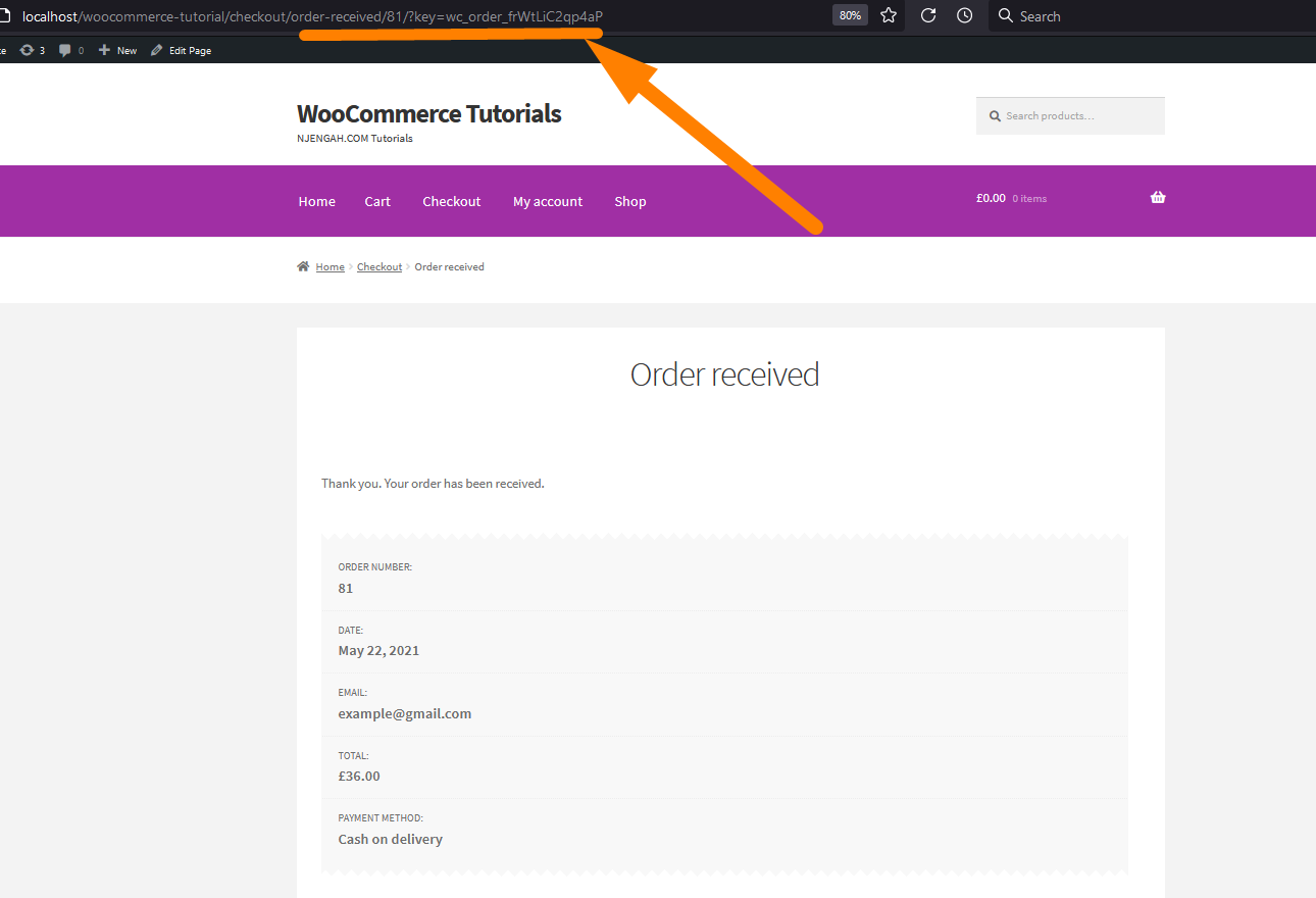 WooCommerce Get Current Order ID from URL 
