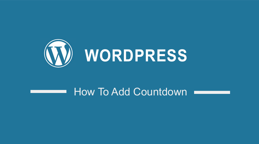 how to add countdown in wordpress