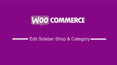 Edit WooCommerce Sidebar Shop & Category