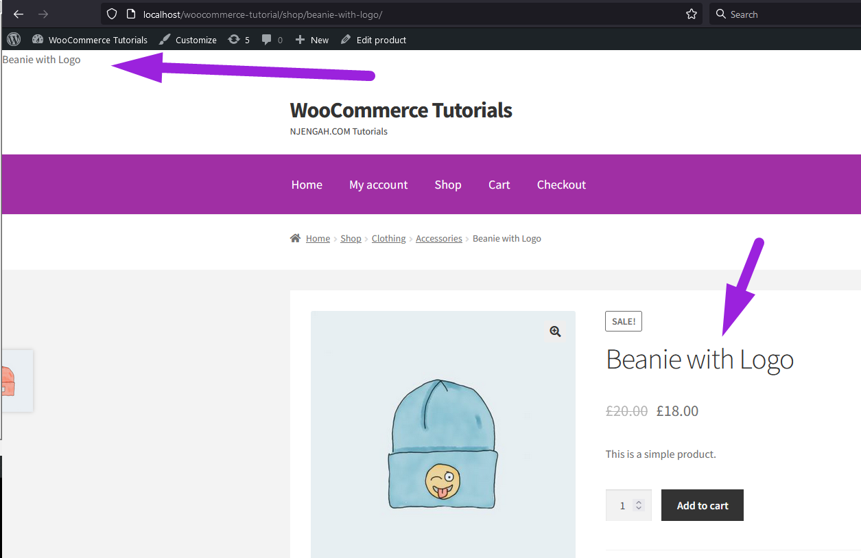 woocommerce get product name 1