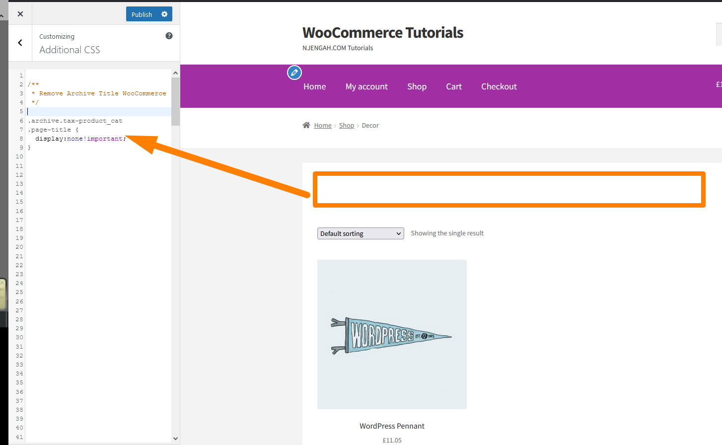 woocommerce remove archive title