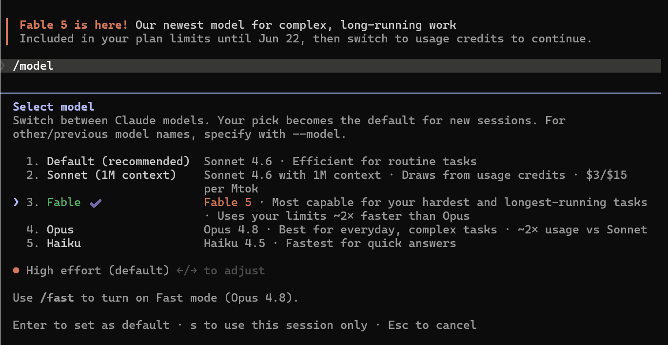 how to use fable 5 in claude code